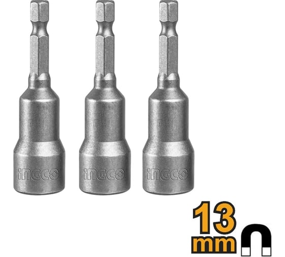 Набор магнитных торцевых головок 13 мм, 1/4" INGCO AMN1331