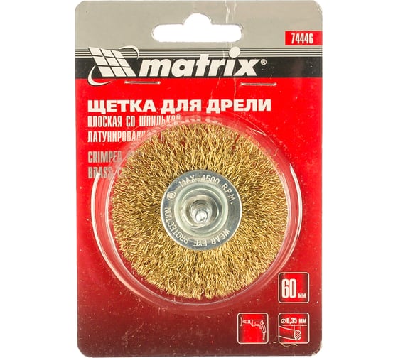 Щетка дисковая для дрели 60 мм MATRIX 74446