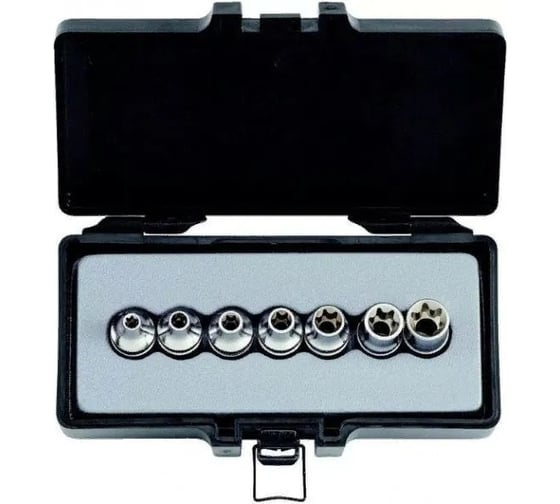 Набор головок 3/8" DR 7 предметов (Е4-Е11, в кейсе) FORCE 3072