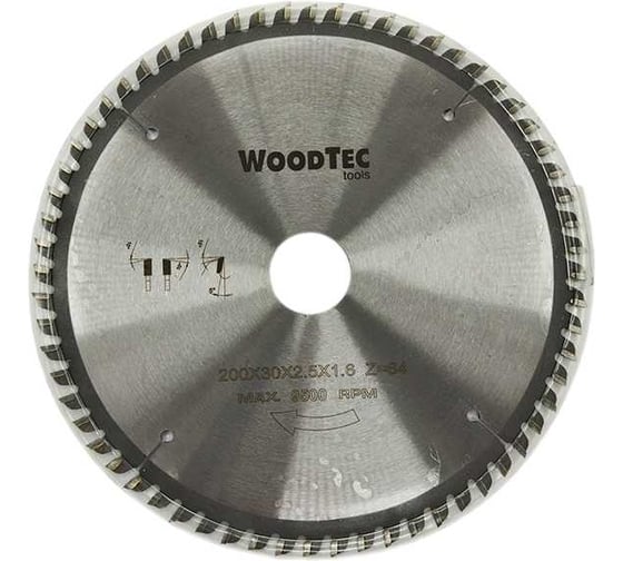 Пила дисковая 200x30x2.5/1.6 мм, Z64 Woodtec ИН 342235 1