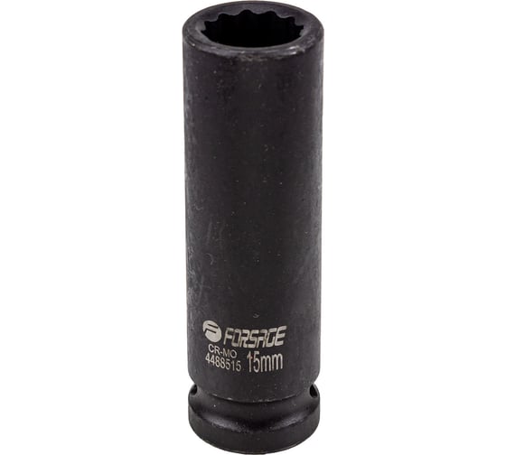 Головка торцевая 6-гранная ударная 15 мм, 1/2", удлиненная L=80 мм ROCKFORCE RF-4458515(813) 1