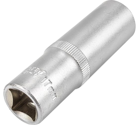 Головка торцевая 12-гранная 17 мм, 1/2", глубокая L=75 мм ROCKFORCE RF-5497717(11592)