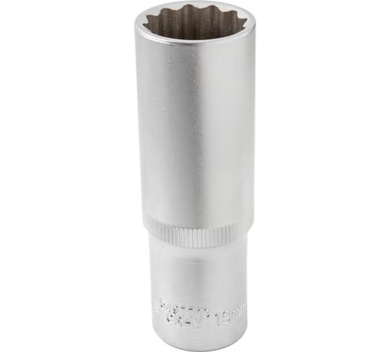 Головка торцевая 12-гранная 19 мм, 1/2", глубокая L=75 мм ROCKFORCE RF-5497719(11594) 1