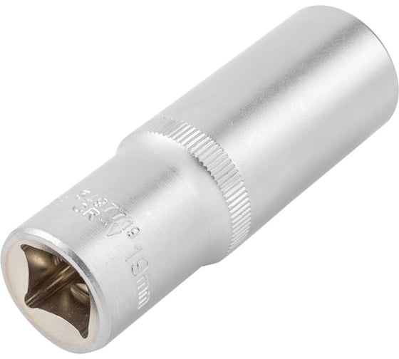 Головка торцевая 12-гранная 19 мм, 1/2", глубокая L=75 мм ROCKFORCE RF-5497719(11594)