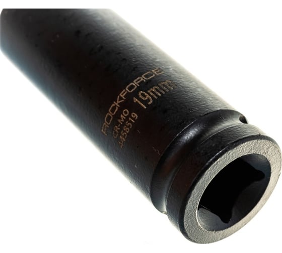 Головка торцевая 6-гранная ударная 19 мм, 1/2", удлиненная L=80 мм ROCKFORCE RF-458519TH44(25933)
