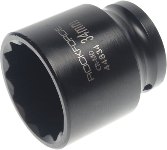 Головка торцевая 12-гранная ударная 34 мм, 1/2", L=60 мм ROCKFORCE RF-44834(28348)
