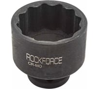Головка торцевая 12-гранная ударная 38 мм, 1/2", L=60 мм ROCKFORCE RF-44838(28350)