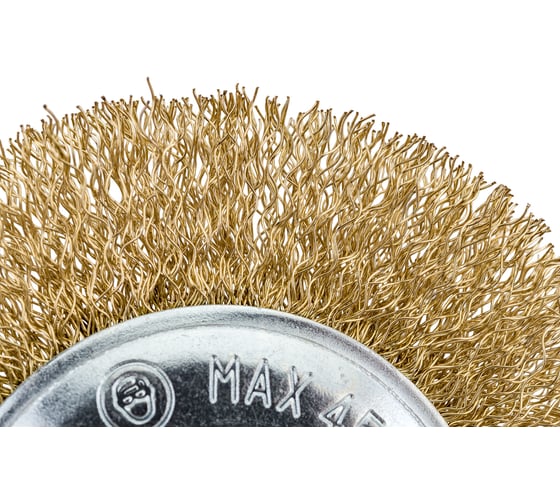 Кордщетка дисковая латунная 100 мм, в блистере ROCKFORCE RF-BFR004(29069)