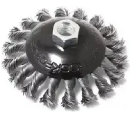 Кордщетка дисковая стальная витая для УШМ, 100 мм, в блистере ROCKFORCE RF-BWF104(29087)