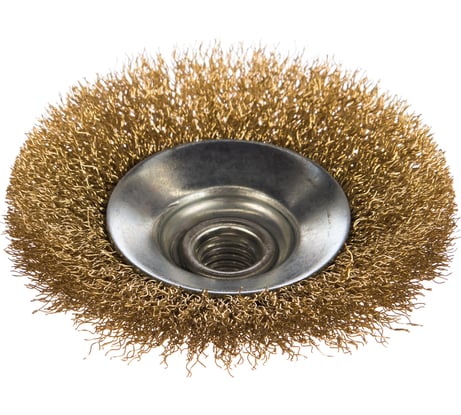 Кордщетка чашеобразная латунная для УШМ, 100 мм, в блистере ROCKFORCE RF-BWD004(29078)