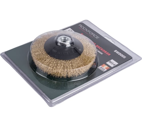 Кордщетка чашеобразная латунная для УШМ, 125 мм, в блистере  Rockforce RF-BWD005 (29079)