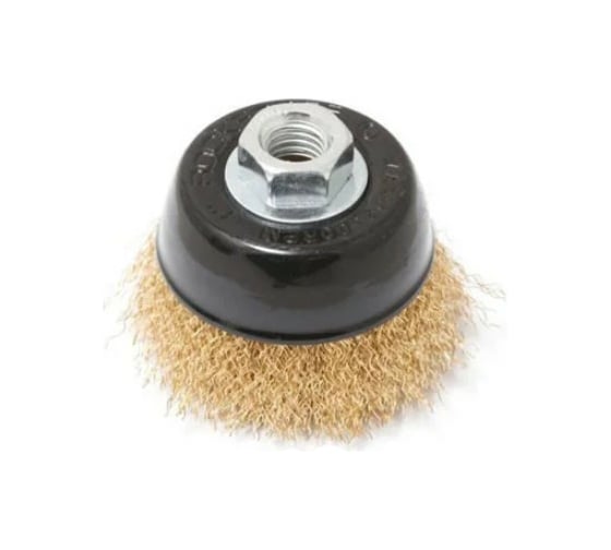 Кордщетка чашеобразная латунная для УШМ, 100 мм, в блистере ROCKFORCE RF-BWC004(29658) 1