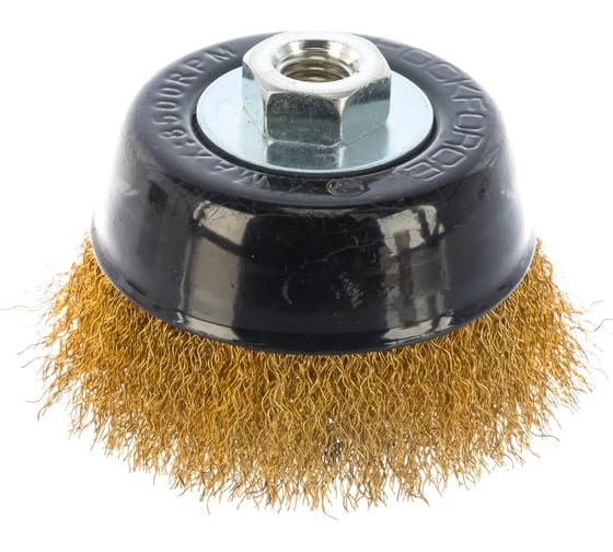 Кордщетка чашеобразная латунная для УШМ, 100 мм, в блистере ROCKFORCE RF-BWC004(29658) 1