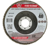 Круг лепестковый торцевой эконом стб-243 125 мм, #40 Strong стб-243125040