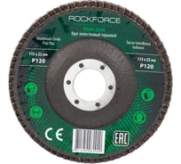 Диск лепестковый торцевой (115х22 мм; P120) ROCKFORCE RF-FD4120M(29636)