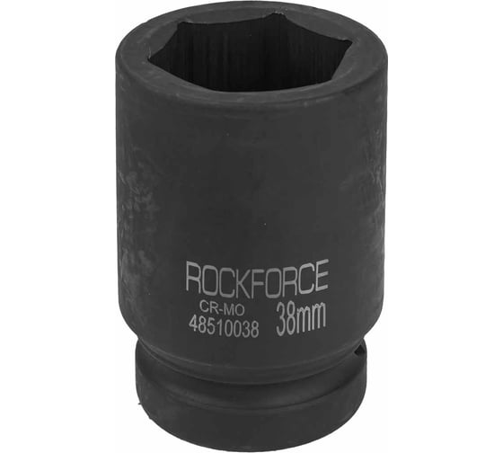 Головка торцевая 38мм 1", 6-гранная ударная удл L=100мм Rockforce RF-48510038(459)