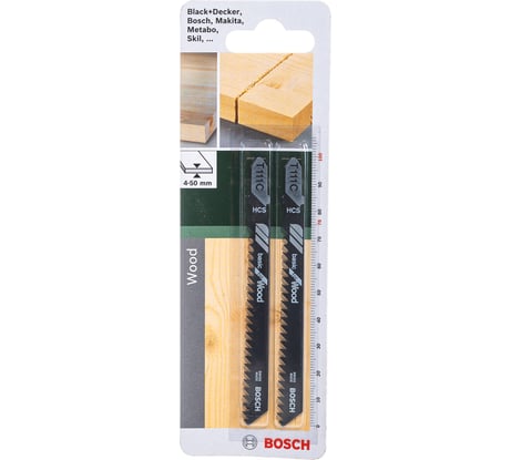 Пилка для лобзика T111С (100 мм; 2 шт.) Bosch 2609256716