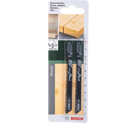 Пилка для лобзика T111С (100 мм; 2 шт.) Bosch 2609256716 1