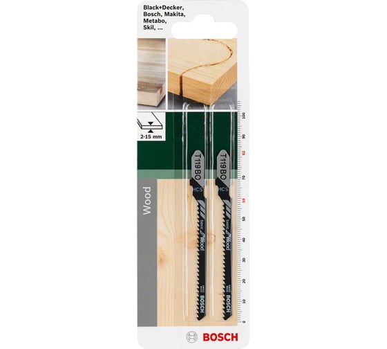 Пилка для лобзика T119ВО (82 мм; 2 шт.) Bosch 2609256717