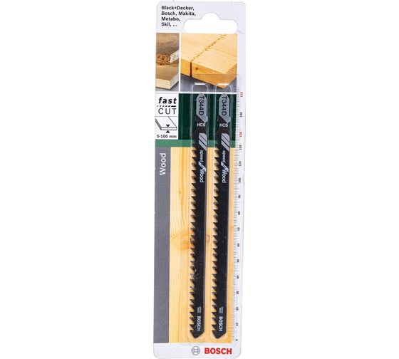Пилка для лобзика T344D (152 мм; 2 шт.) Bosch 2609256720