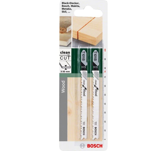 Пилка для лобзика Т101В (100 мм; 2 шт.) Bosch 2609256721