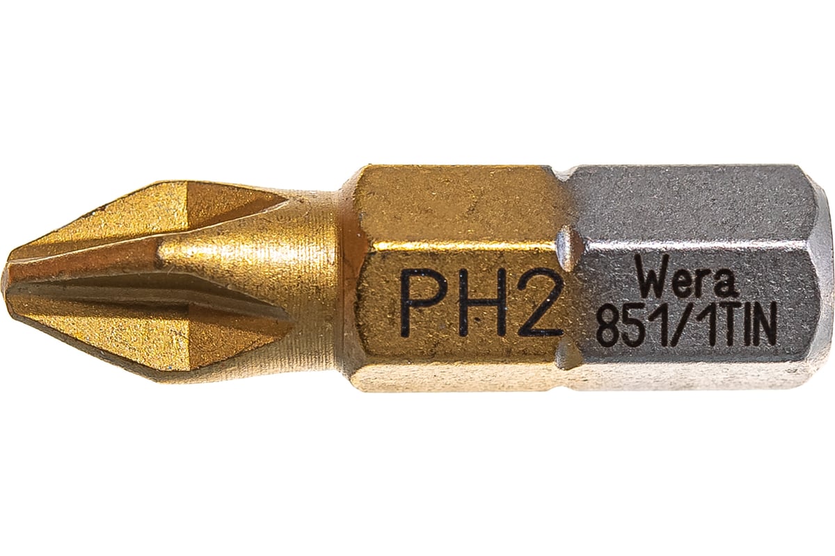 Бита TiN PH2, 25 мм WERA WE-480172 - выгодная цена, отзывы ...