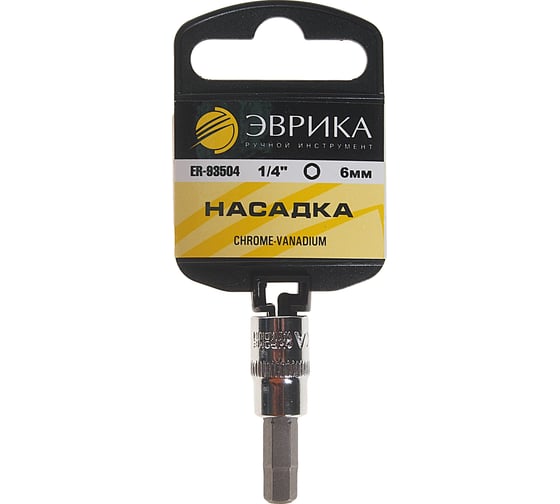 Насадка 6-гранная (1/4"; 6 мм) с держателем ЭВРИКА ER-93504H 1