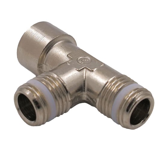 Фитинг тройник с фторопластовым кольцом Camozzi S2050 3/8-3/8