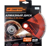 Диск алмазный сегментный по бетону/граниту А 230 (230х22.2 мм) Dnipro-M 79681002