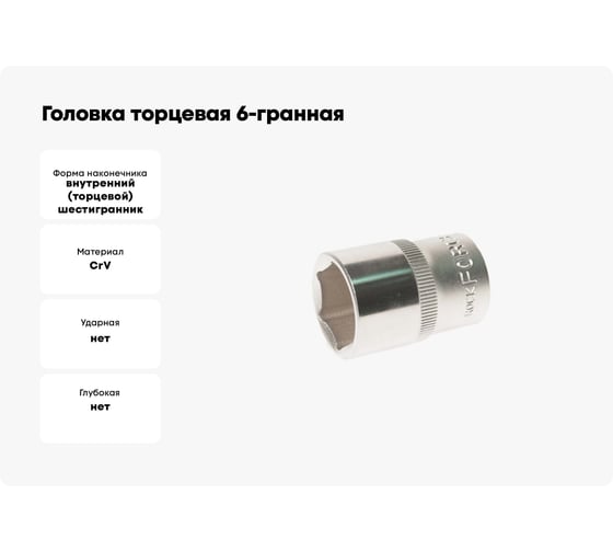 Головка торцевая 6-гранная (75х95 мм; 1DR) ROCKFORCE RF-58575(2552)
