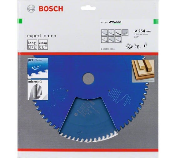 Пильный диск Expert for Wood (254x30x2.6/1.8 мм; 80T) Bosch 2608644343