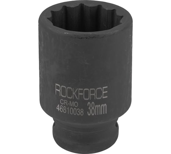 Головка торцевая ударная глубокая 12-гранная (38 мм; 3/4DR) ROCKFORCE RF-46810038(29401)