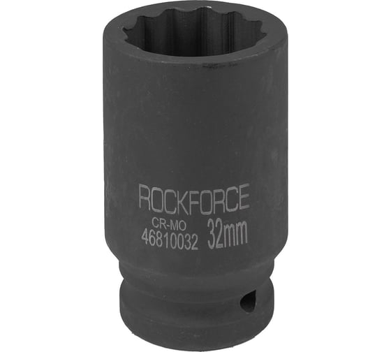 Головка торцевая ударная глубокая 12-гранная (32 мм; 3/4DR) ROCKFORCE RF-46810032(29397) 1