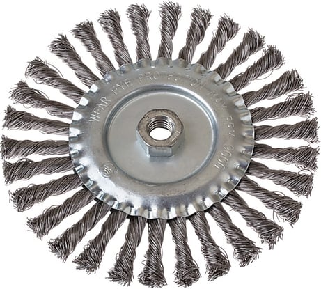 Корщетка-колесо гайка М14 стальная витая проволока 100 мм FIT 39121