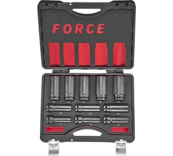 Набор глубоких 6-и гранных торцевых ударных головок 11 предметов FORCE 3 4 6115D