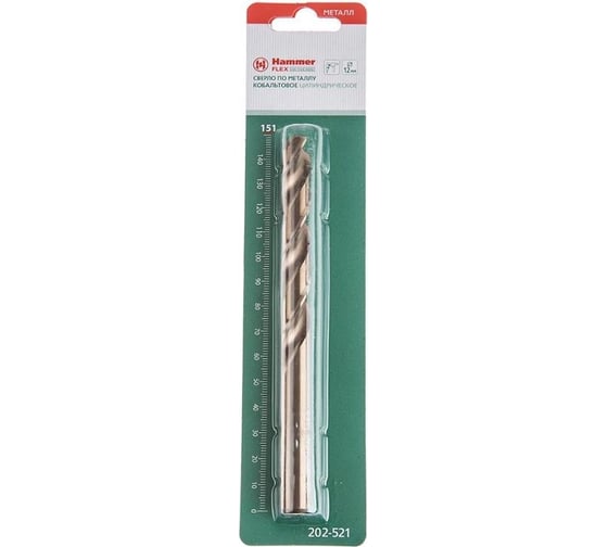 Сверло FLEX DR CO 12х151 мм, кобальт M35, DIN338, HRC65-70 Hammer 202-521