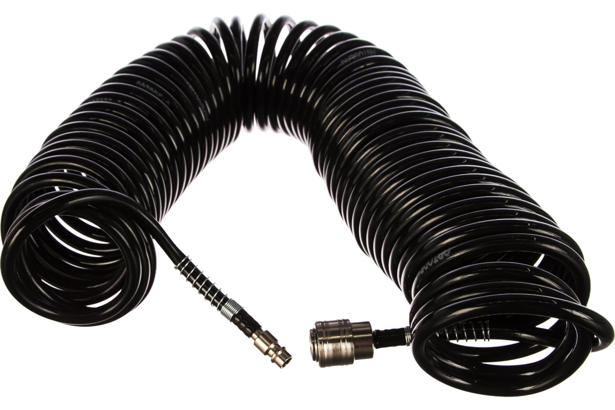 Шланг спиральный (15 м; 8х10 мм; 12 атм) для пневмоинструмента АвтоDело ...