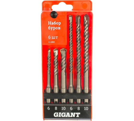Набор буров (6 шт; 6-10 мм; SDS-plus) Gigant G-11303