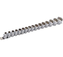 Набор головок 12-гранных торцевых на планке (16 пр; 1/2"; 10-32 мм) JTC T416M