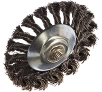 Щетка зачистная для УШМ плоская 100 мм, М14х2, витая АвтоDело 44027 11385