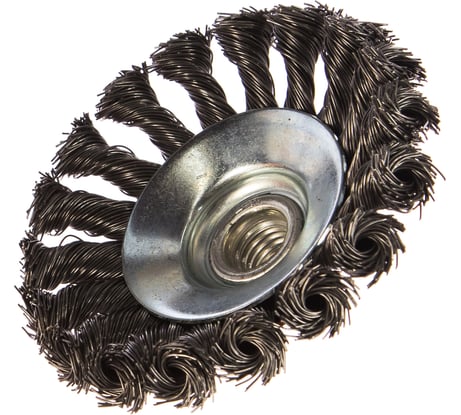 Щетка зачистная для УШМ плоская 100 мм, М14х2, витая АвтоDело 44027 11385