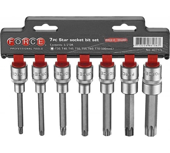 Набор Torx T30-T70 L=100 мм 7 предметов FORCE 40717L