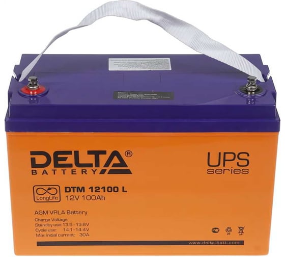 Батарея аккумуляторная Delta DTM 12100 L (12 В/100Ah)