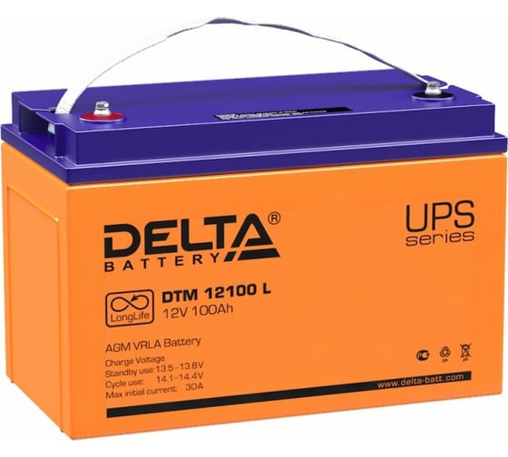 Батарея аккумуляторная Delta DTM 12100 L - выгодная цена, отзывы .