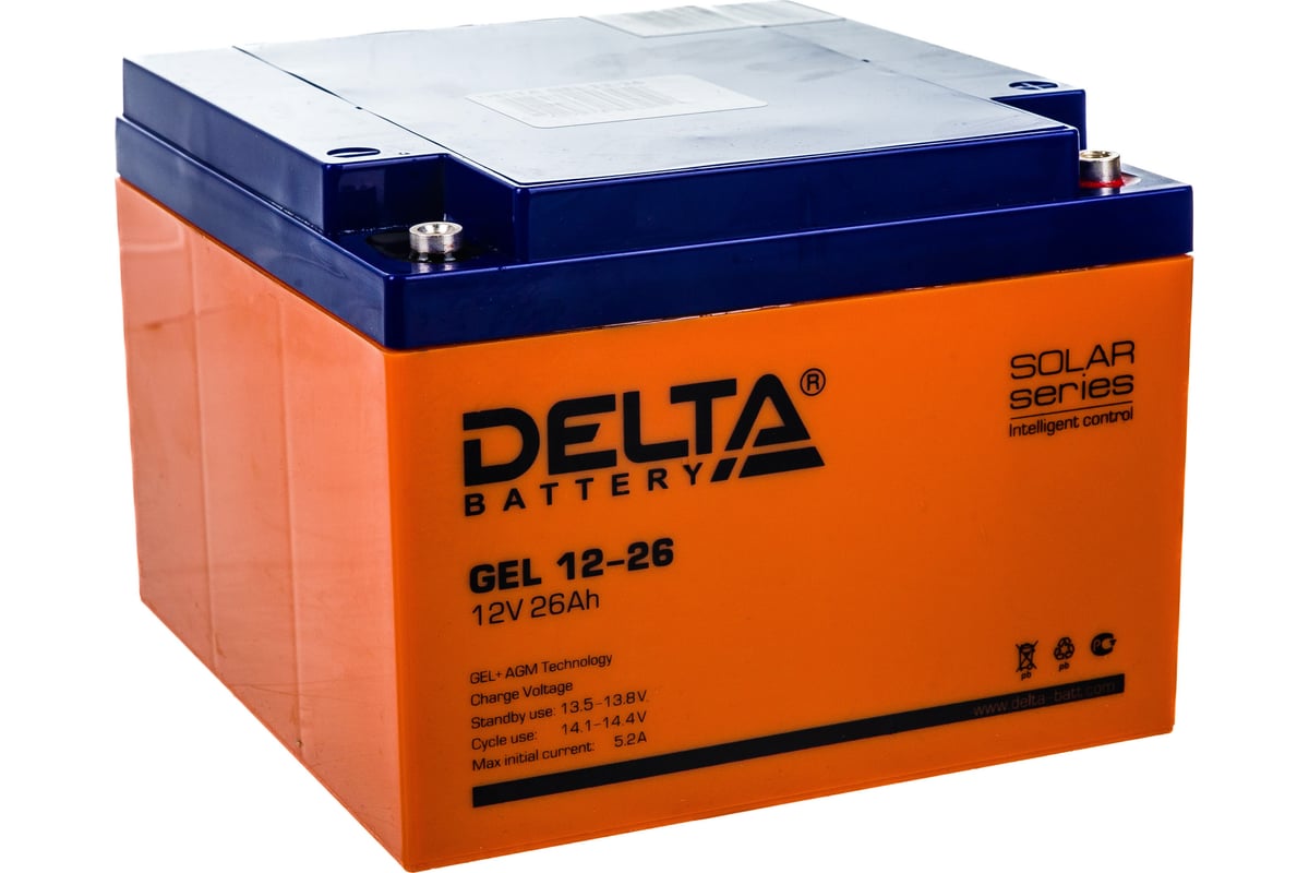 Аккумуляторная батарея 26а ч. Delta Gel 12-26 (12в/26ач).