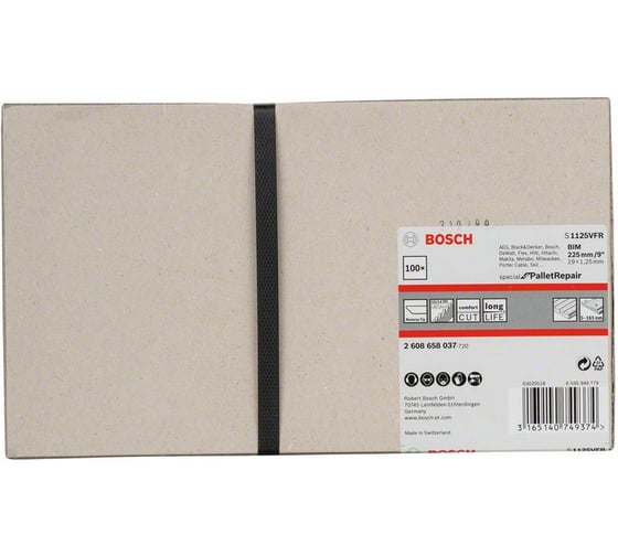 Пилки сабельные S1125VFR Special for Pallet Repair (225 мм; 100 шт.) Bosch 2608658037