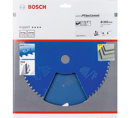 Пильный диск Expert for Fiber Cement (260x30 мм; 6T) Bosch 2608644351