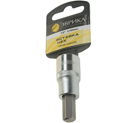 Насадка-вставка с битой Hex (H7; 1/2"; 60 мм) с держателем ЭВРИКА ER-94803H 1