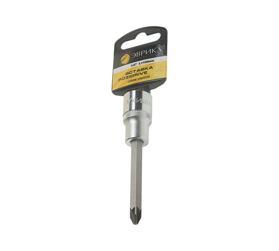 Насадка-вставка с битой Pozidrive (PZ4; 1/2"; 100 мм) с  держателем ЭВРИКА ER-94704H 1