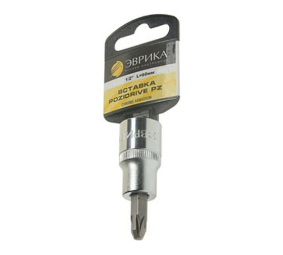 Насадка-вставка с битой Pozidrive (PZ4; 1/2"; 60 мм) с держателем ЭВРИКА ER-94702H